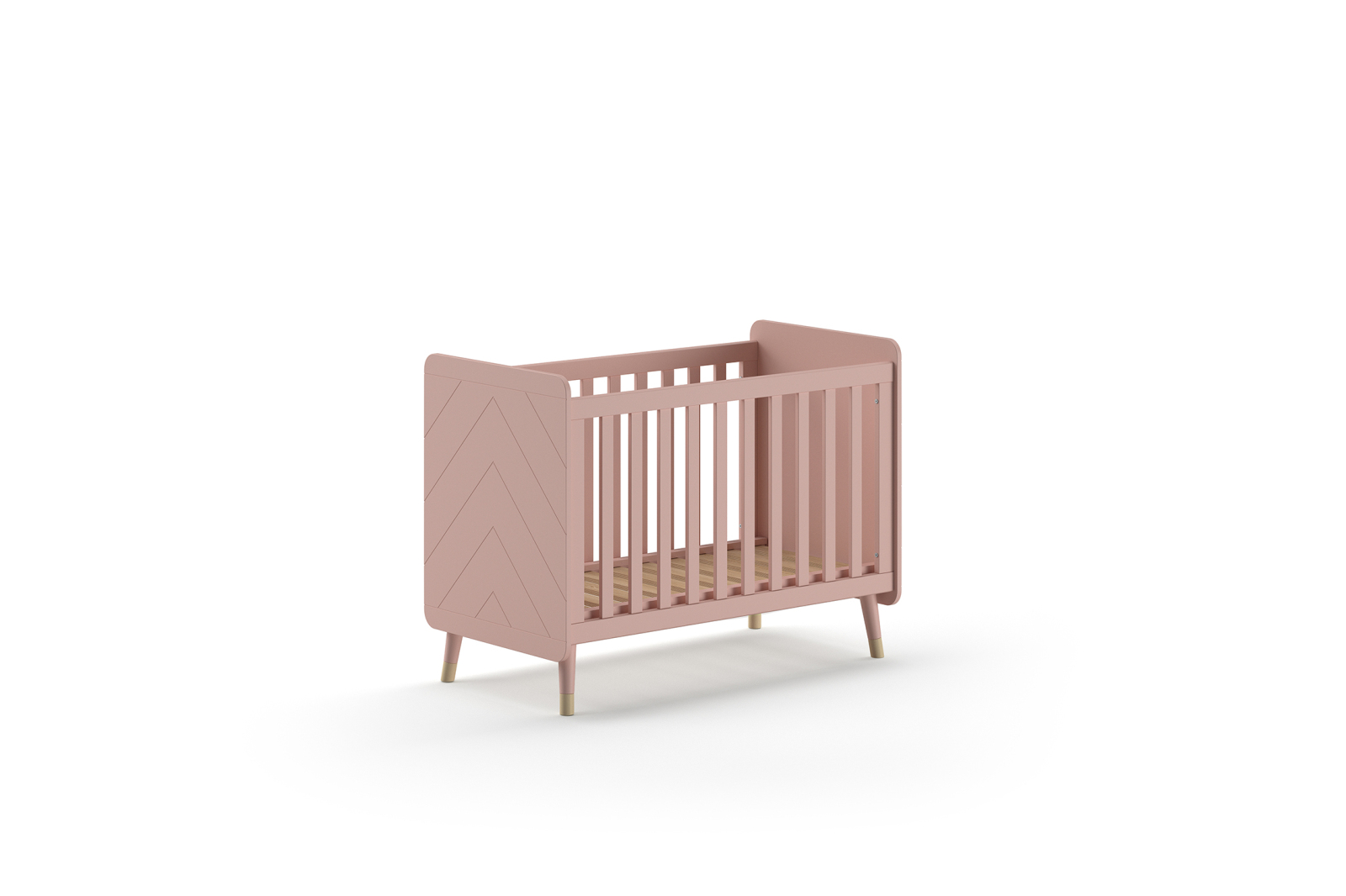 Babybett BILLY - rosa - verstellbares Lattenrost - 60x120 cm