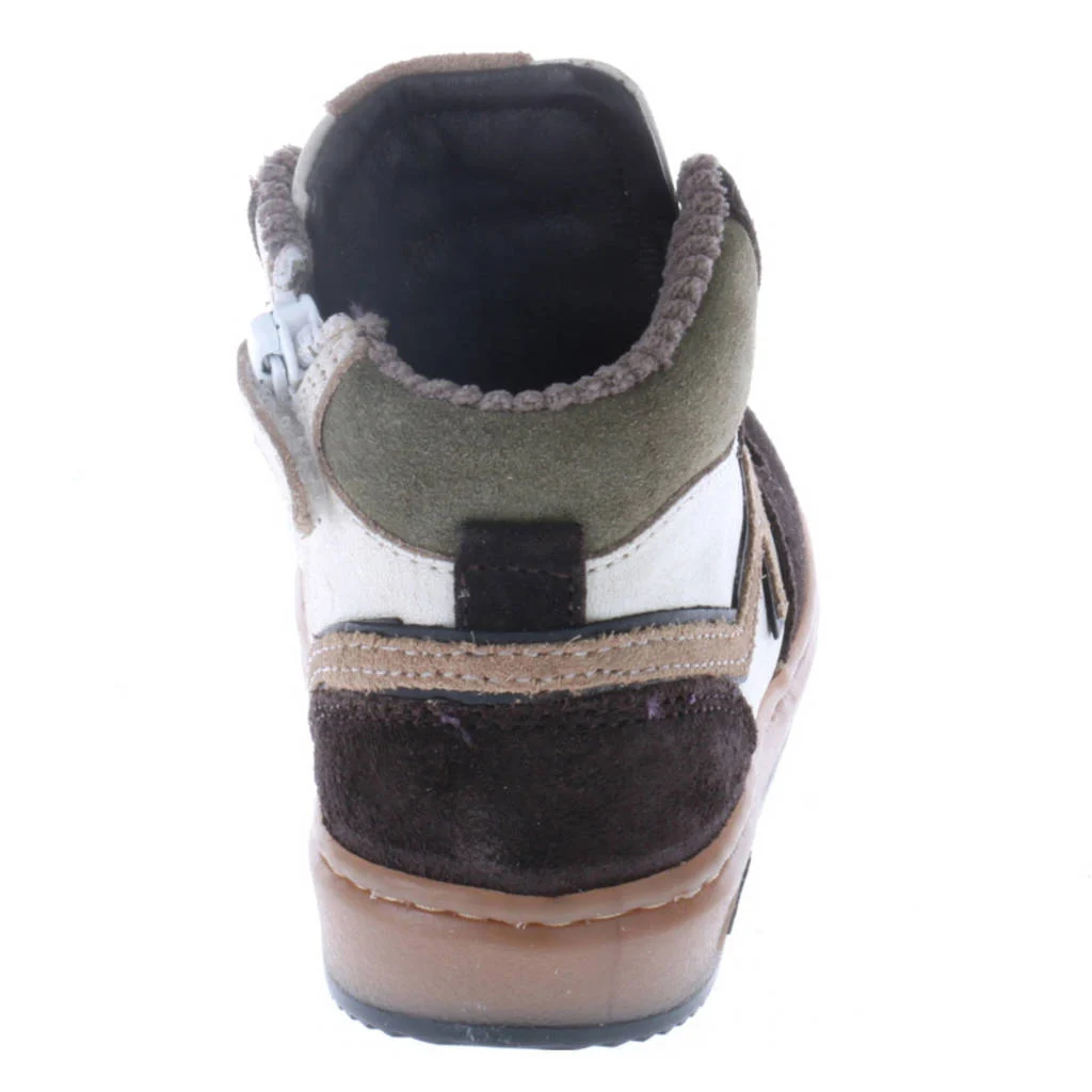 Pinocchio leren sneakers donkerbruin/wit