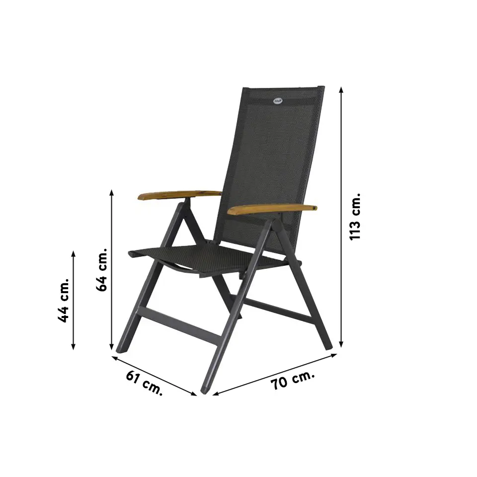 Hartman verstelbare tuinstoel Napoli - Teak armleuning