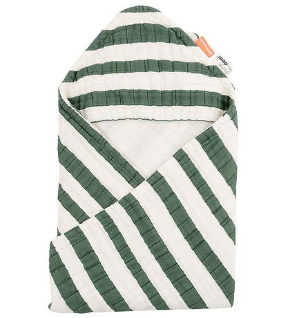 Done by Deer Babyhandtuch - 70x70 cm - Streifen Green