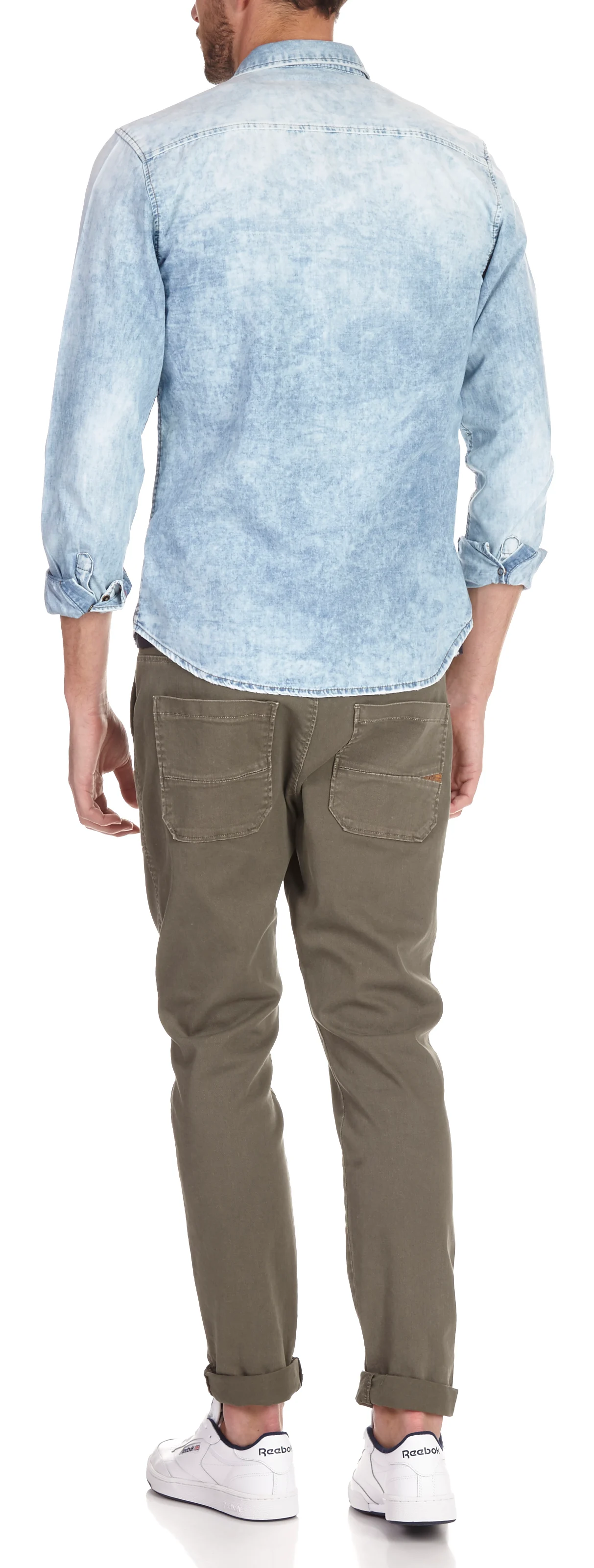 Tee-shirt col V en coton | Bleu