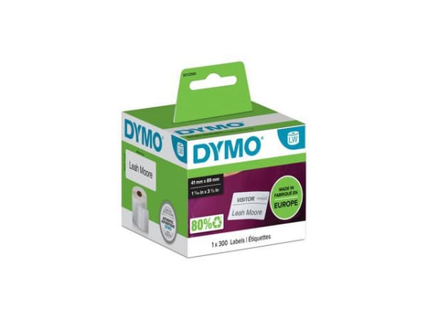 Etikett Dymo Navneskilt 41X89Mm (300 stk) (1 stk.)