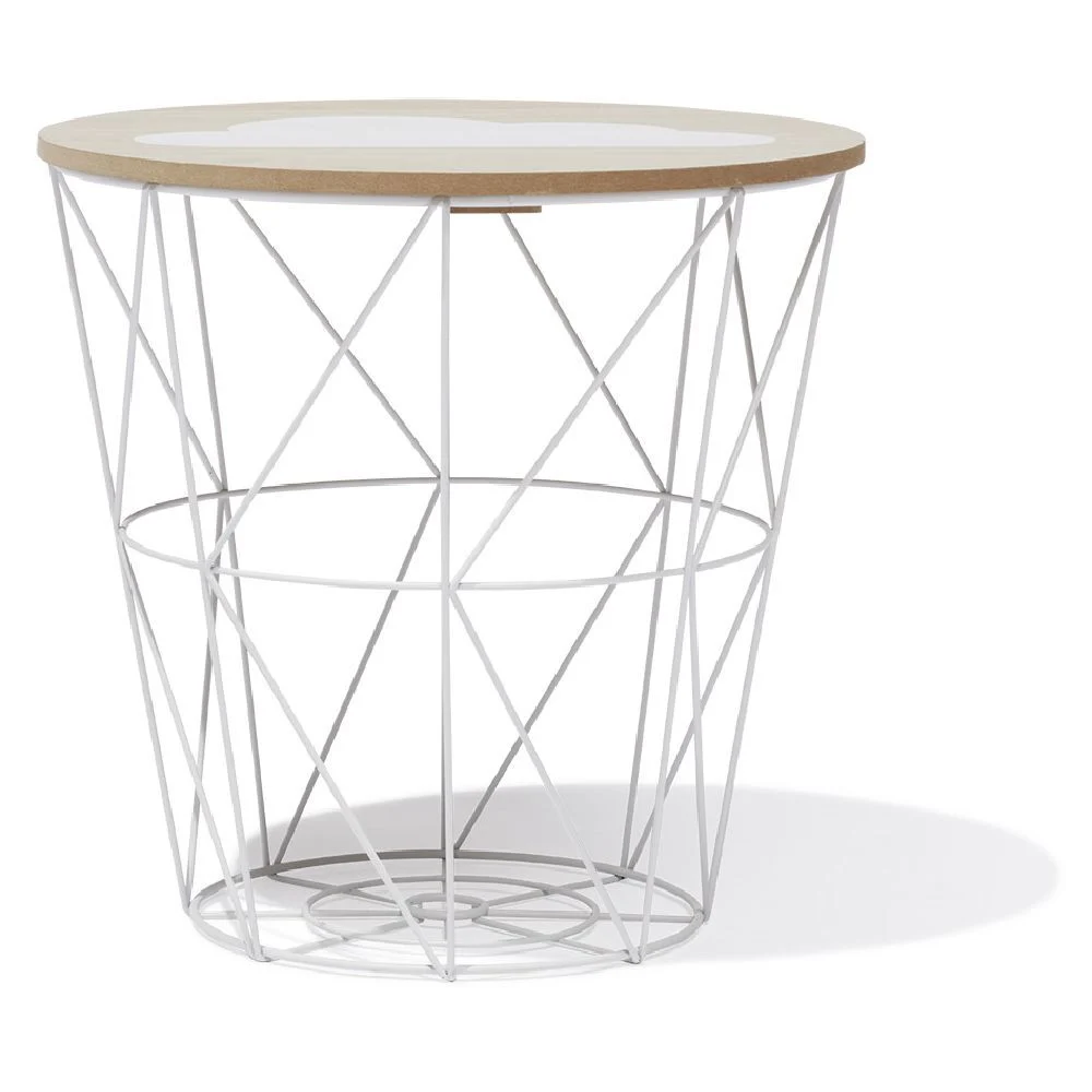 Bout de canapé Alix Blanc - Ø31,5xH31cm