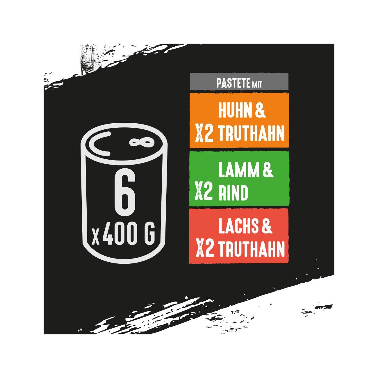 CRAVE Multipack Pastete mit Huhn und Truthahn, Lamm und Rind, Lachs und Truthahn 6 x 400g