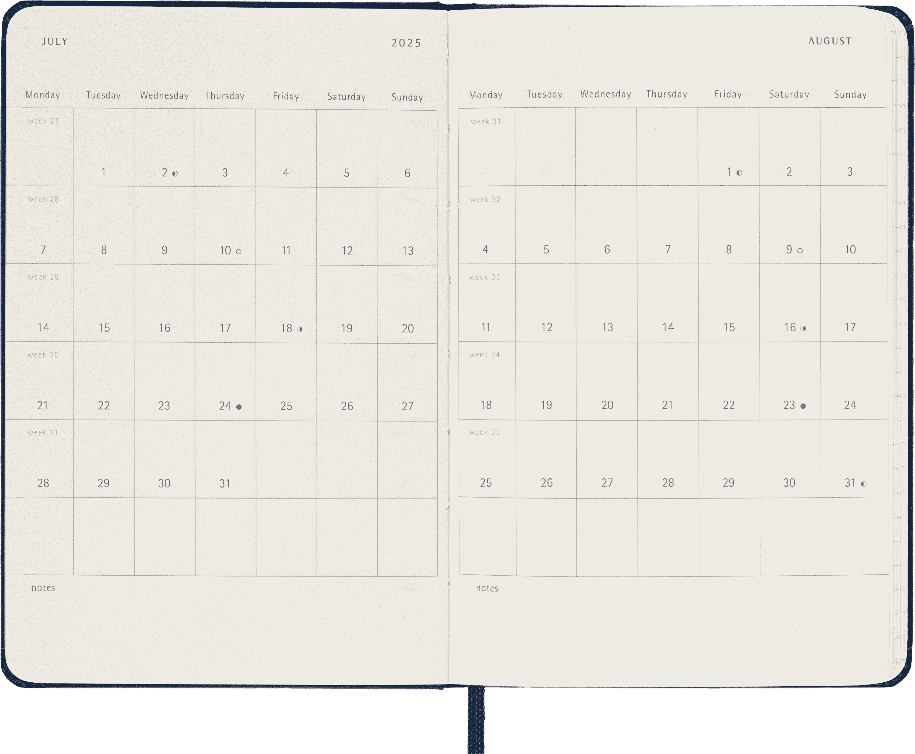 Classic Planner 2025 Pocket Weekly, hard cover, 12 months