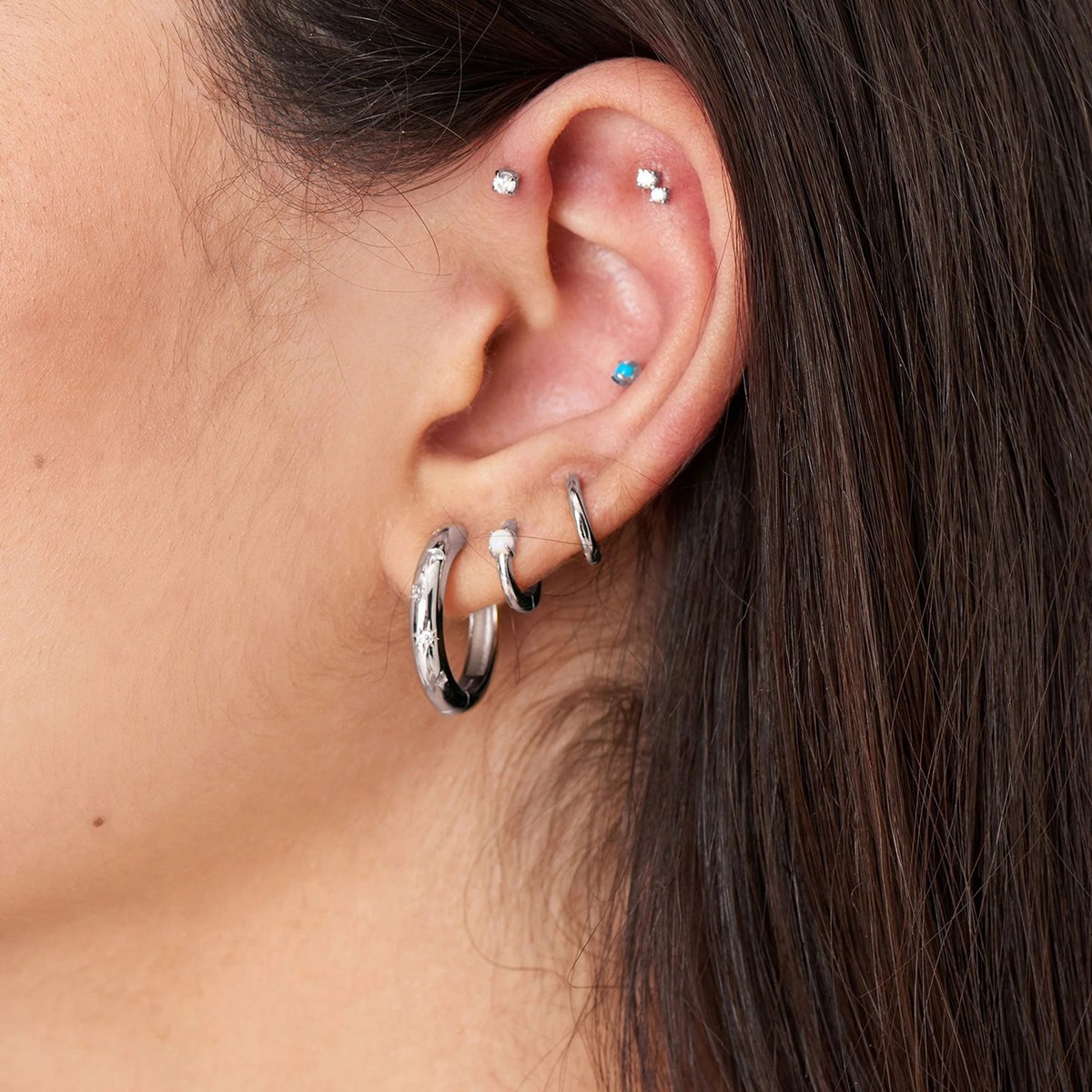Boucle d'oreille individuelle Ania Haie Ear Edit Sparkle argent