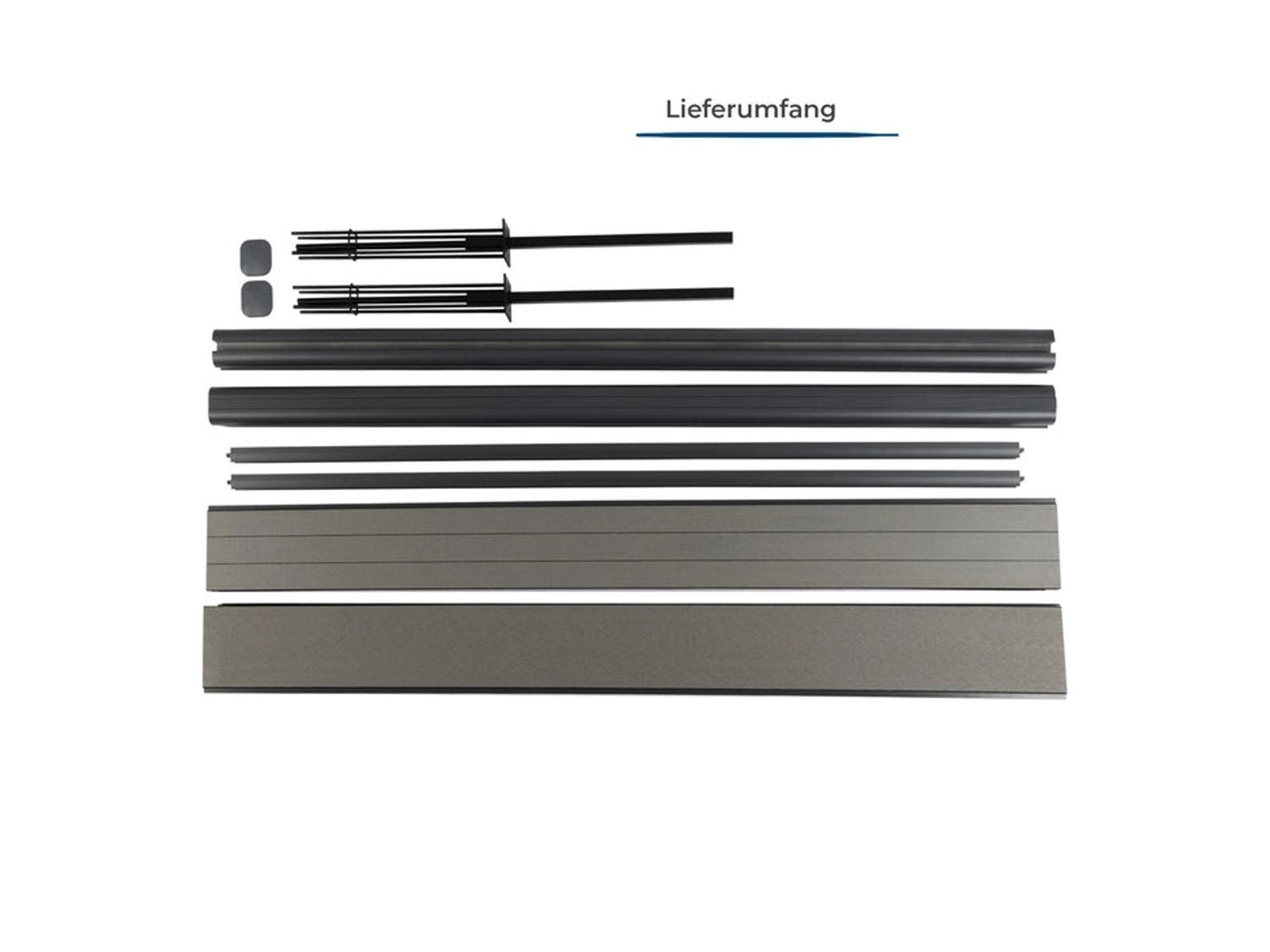 WPC schutting - complete set inclusief bevestigingsmateriaal - schutting voor tuin en terras 180 x 180 cm - WPC palen