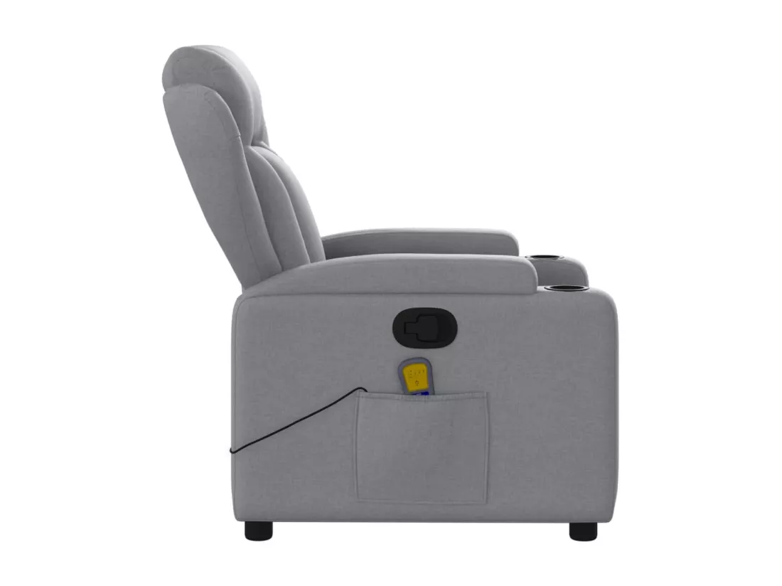 Fauteuil massant inclinable Gris clair Tissu