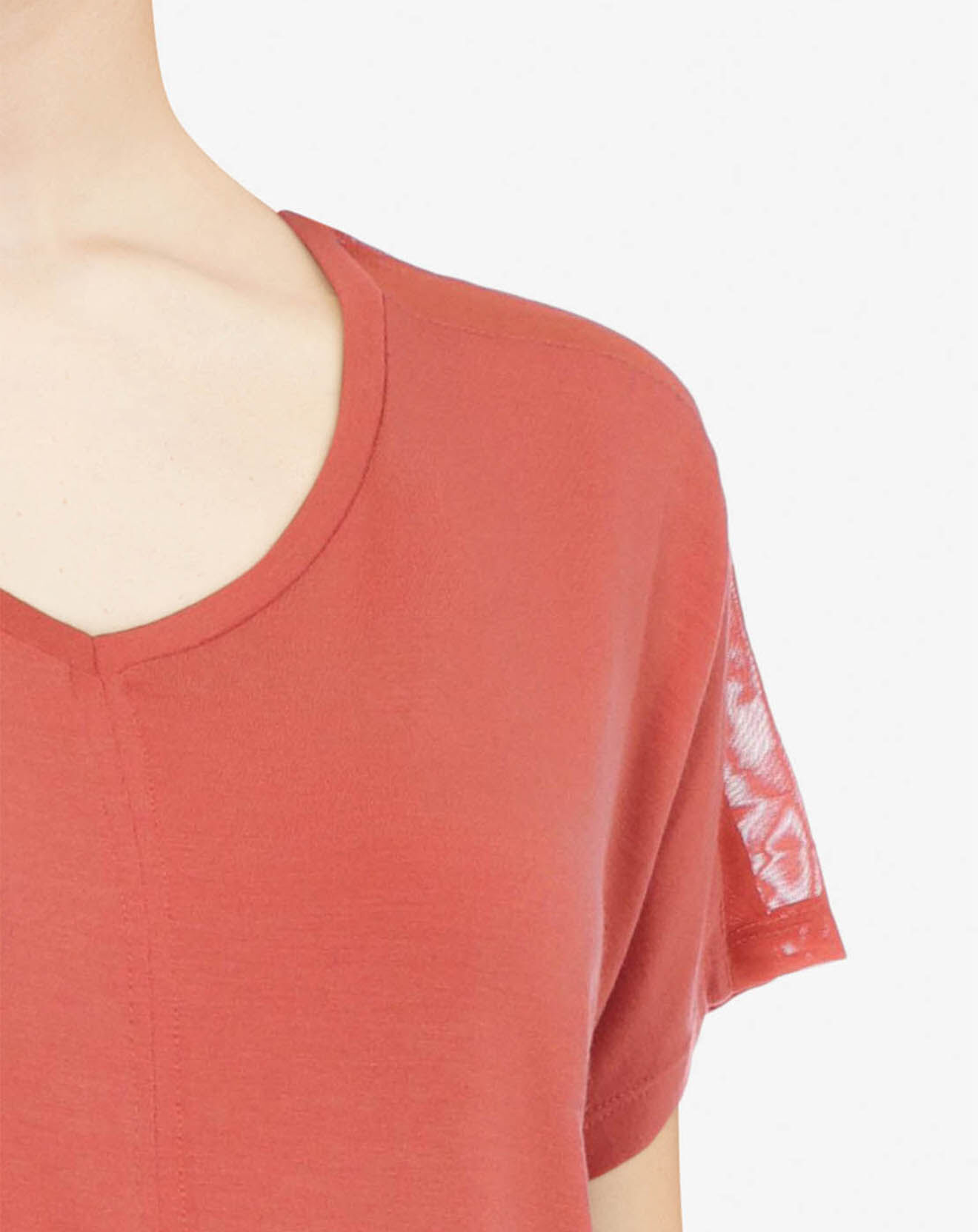 Femilet T-Shirt col V pêche