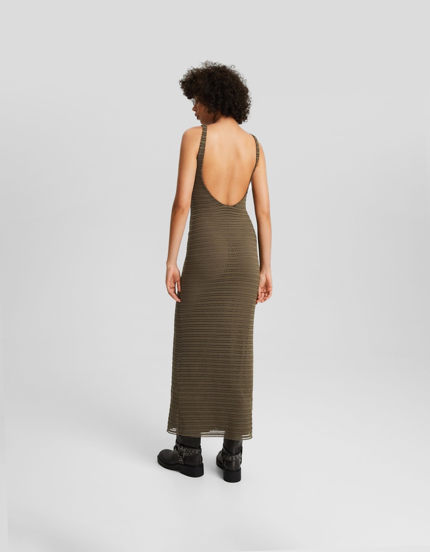 Vestido rústico longo sem mangas