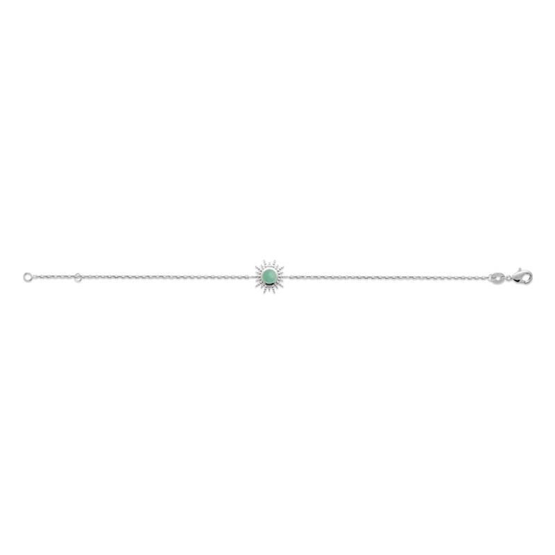 Bracelet Femme - Argent 925 - Aventurine - Longueur : 18 cm