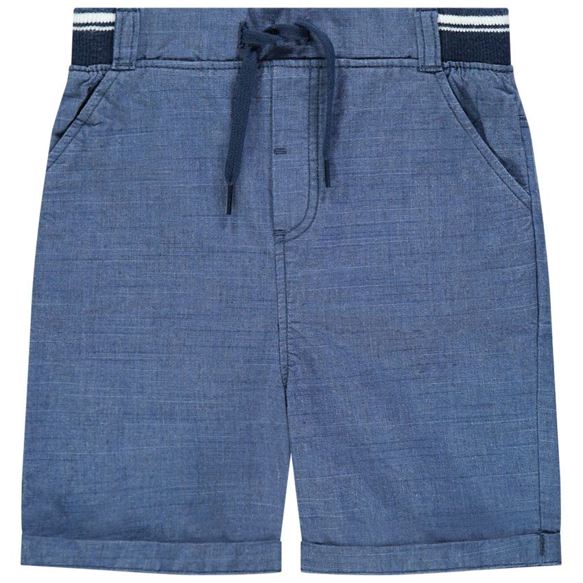Bermuda en maille à taille élastiquée pour enfant garçon - Bleu marine