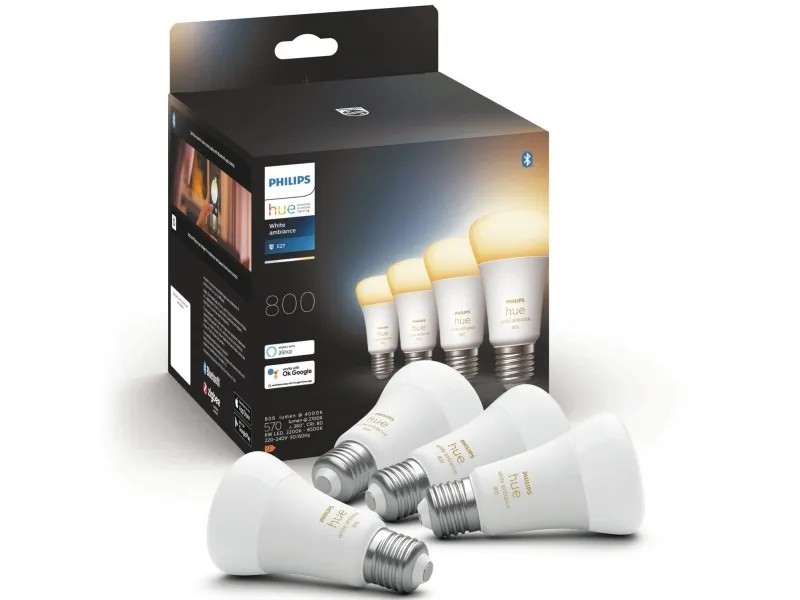 Philips Hue White Ambiance - E27 pærer - 4-pak