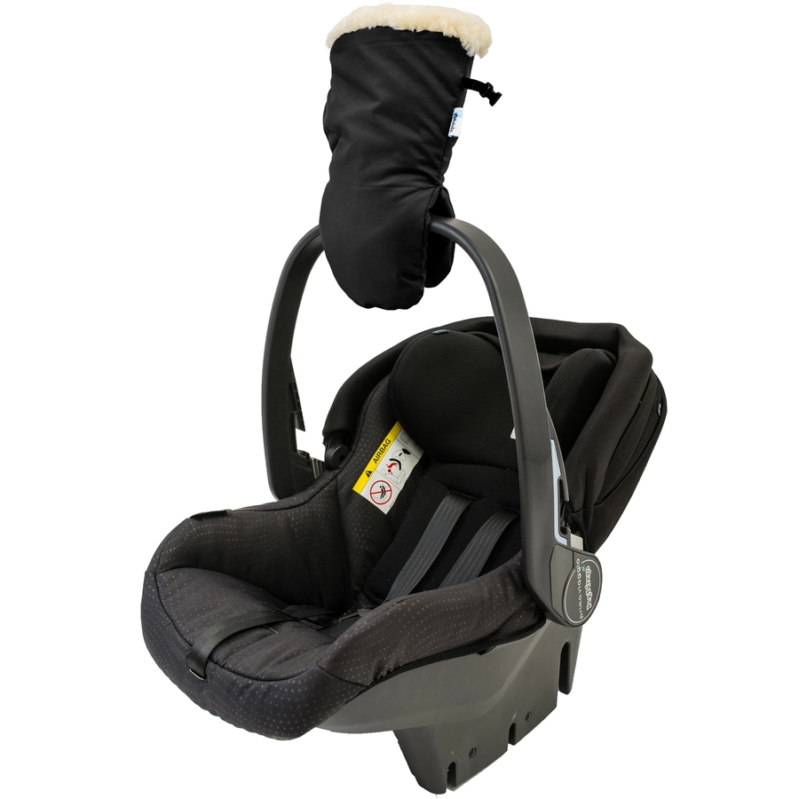 Altabebe Lammfell Handwärmer für Kinderwagen Nordkap Schwarz