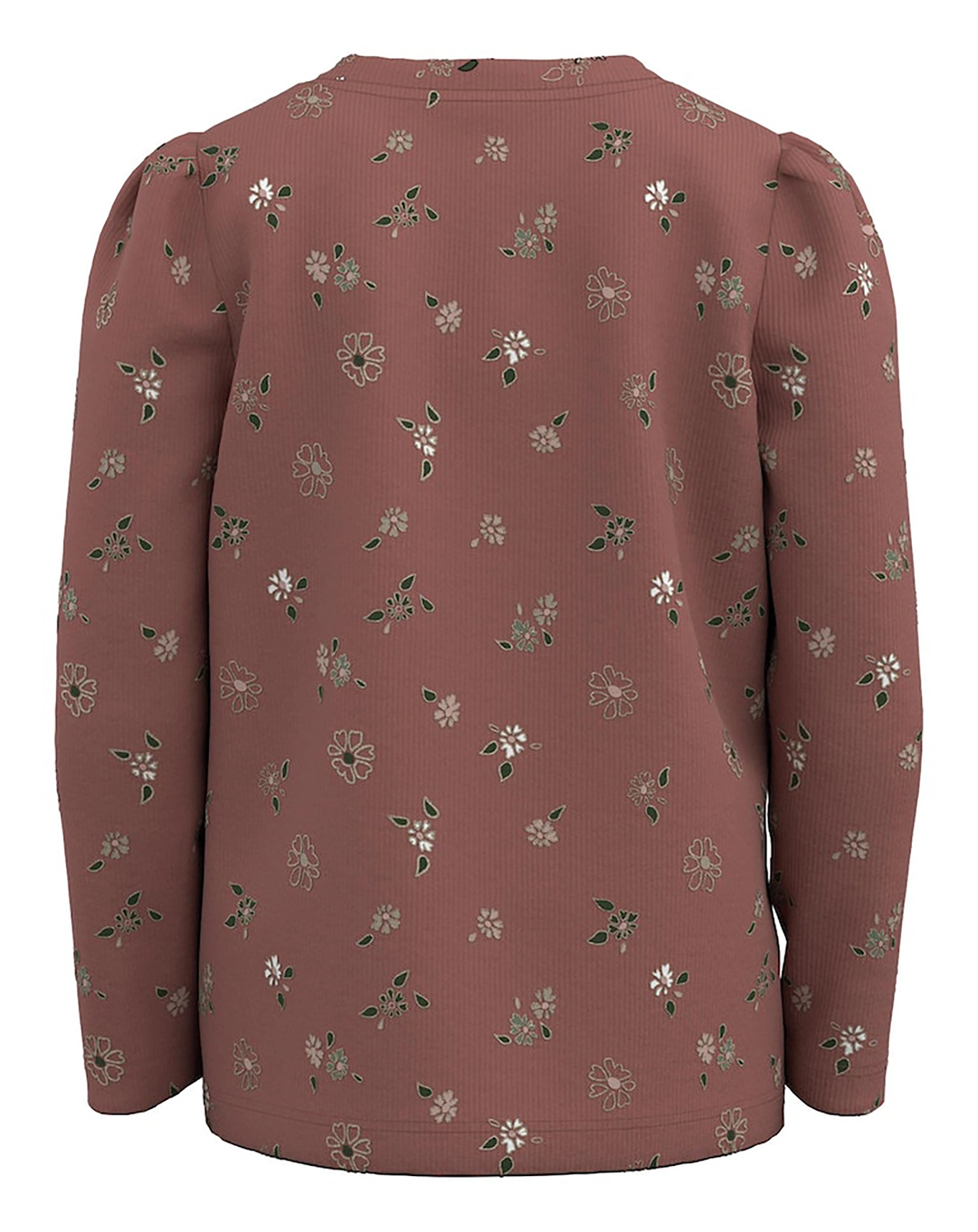 Langarmshirt NMFOSHA FLOWERS in light mahagony