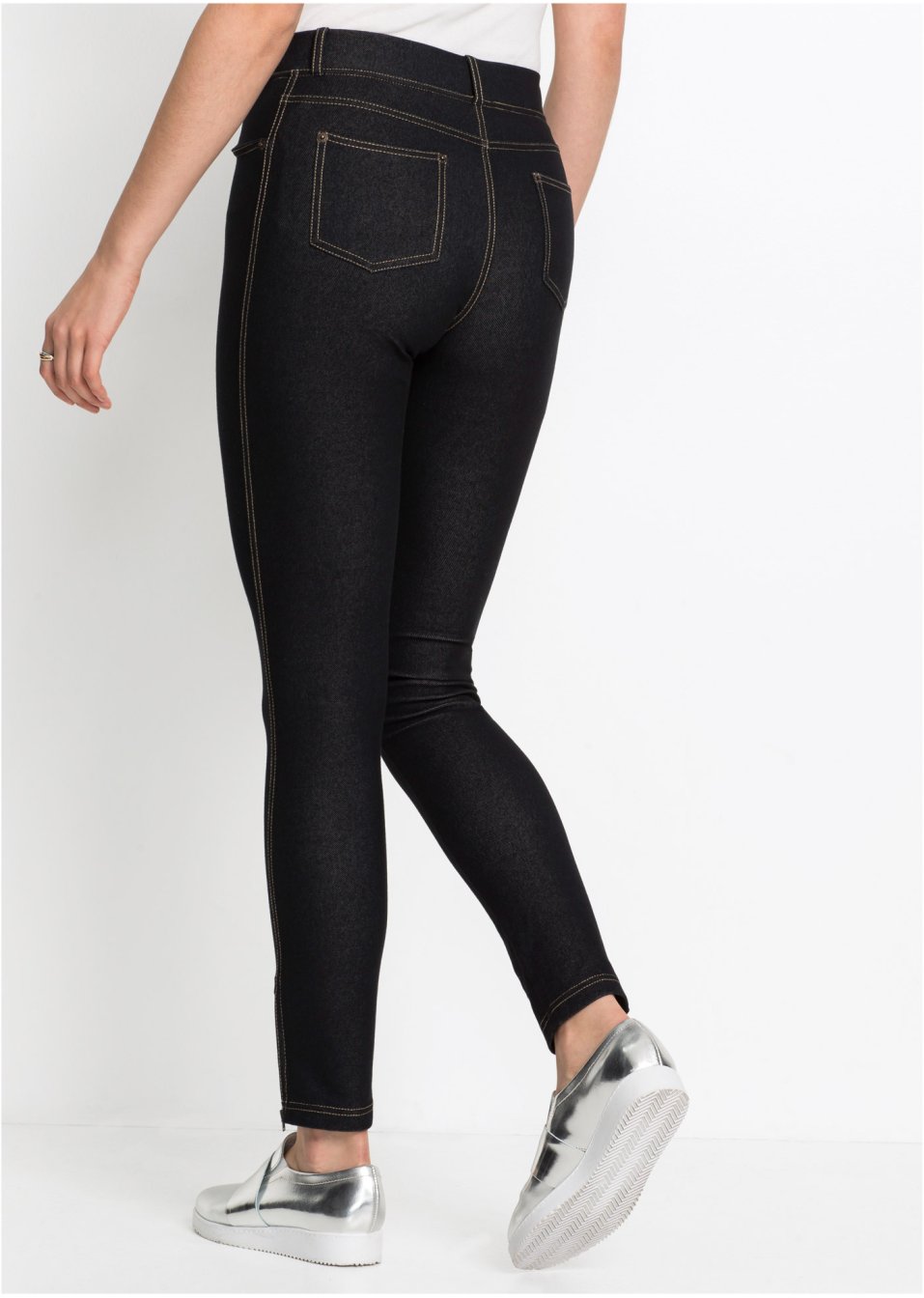 Legging effet jean avec zips