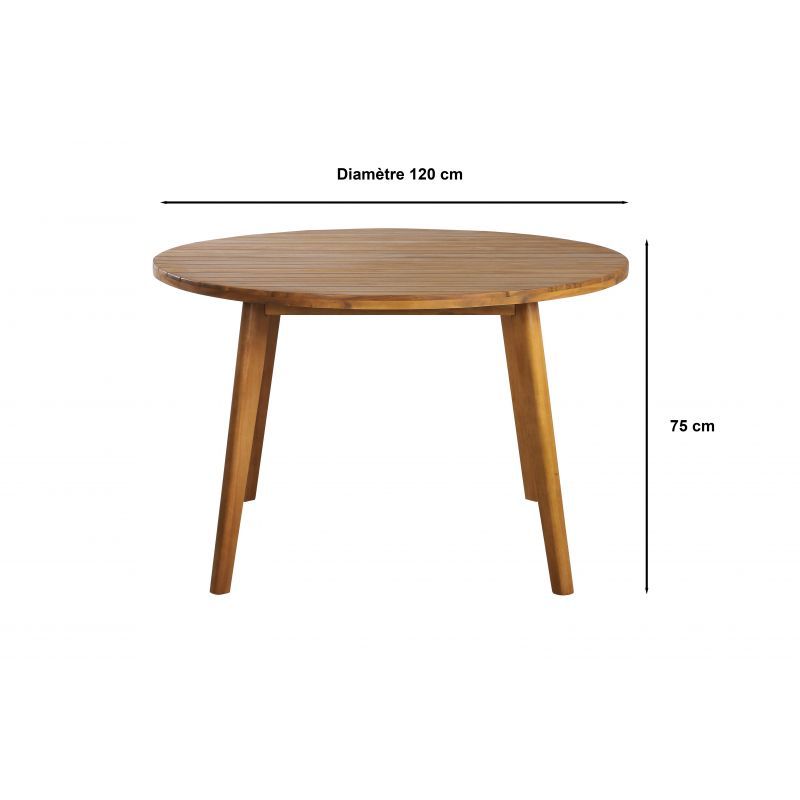 Ensemble table verone en bois d'acacia fsc et 4 chaises de jardin