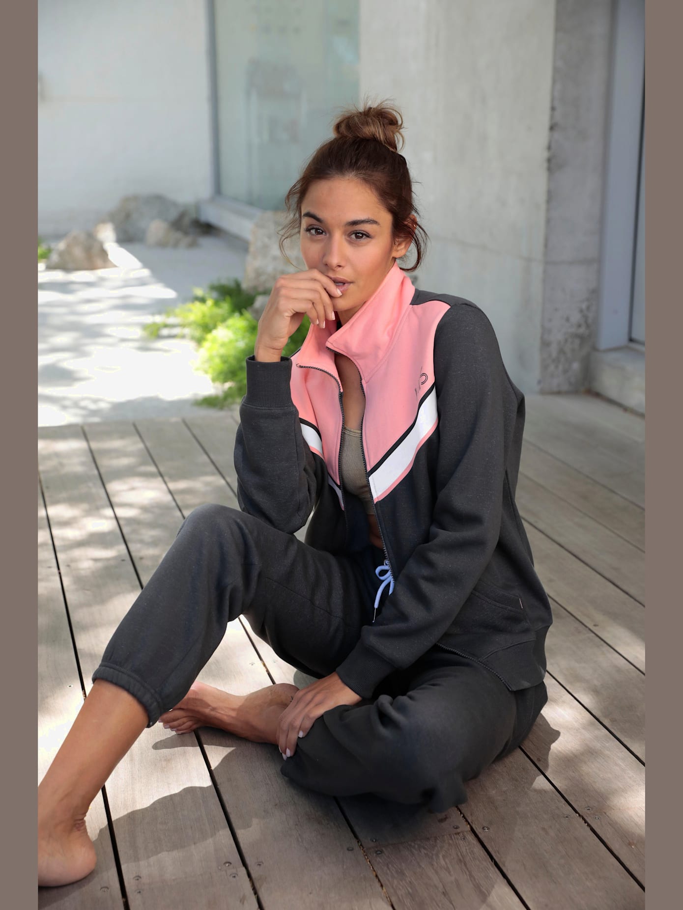 Veste sweat à rayures