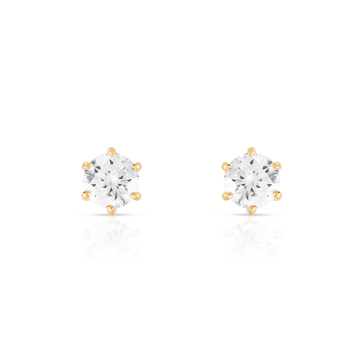 Boucles d'oreilles or 750 jaune diamant H/P1