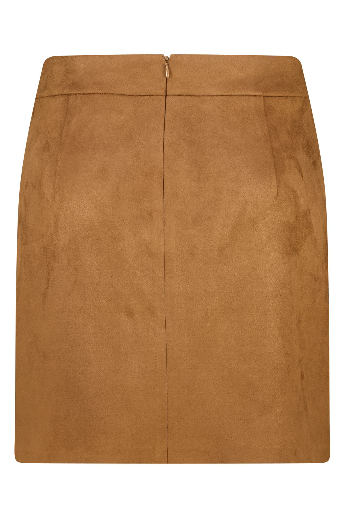 Rok met suede look en knoopdetail Cognac