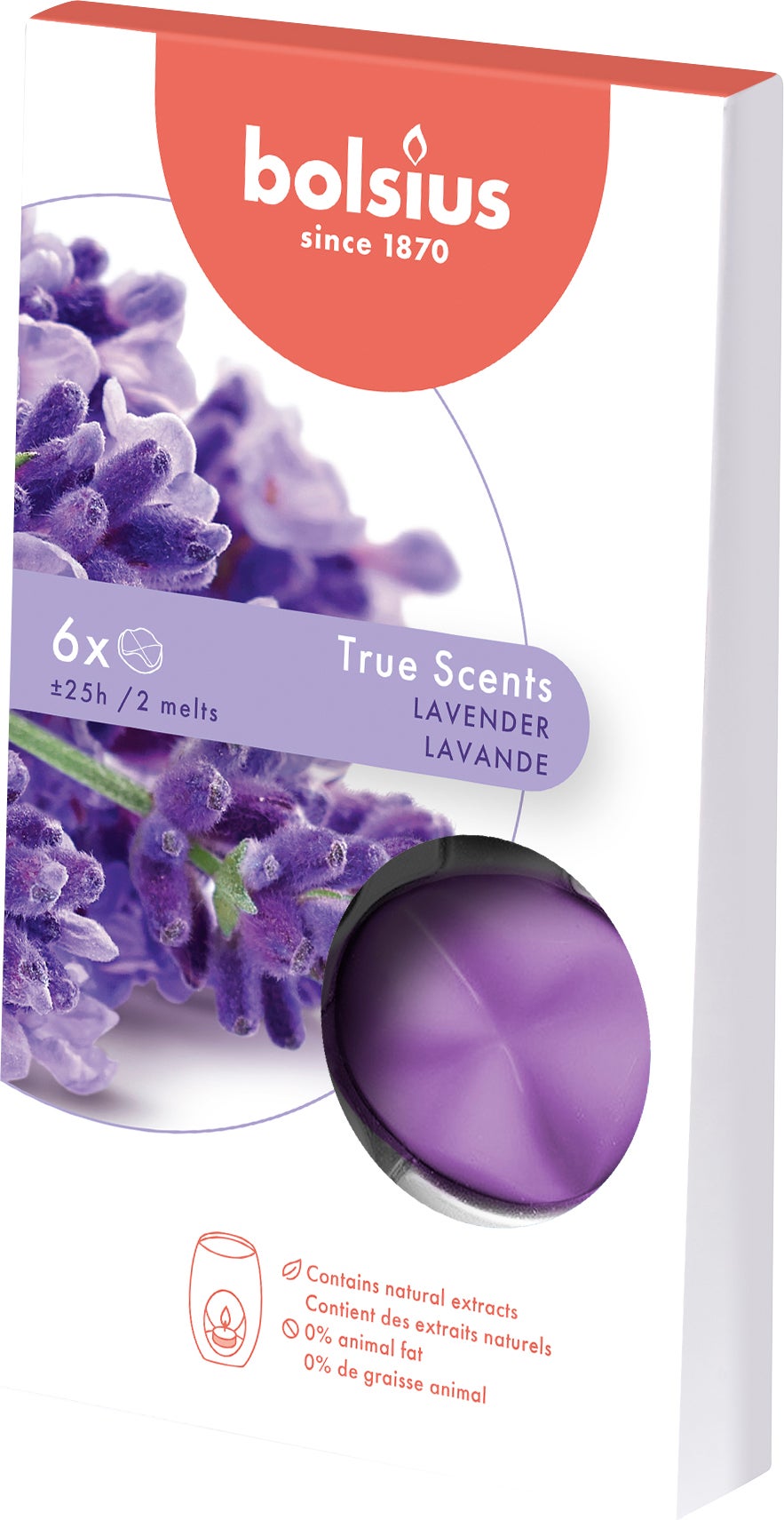 Bolsius geurwax True Scents Lavendel paars 3 x 10 x 18 cm