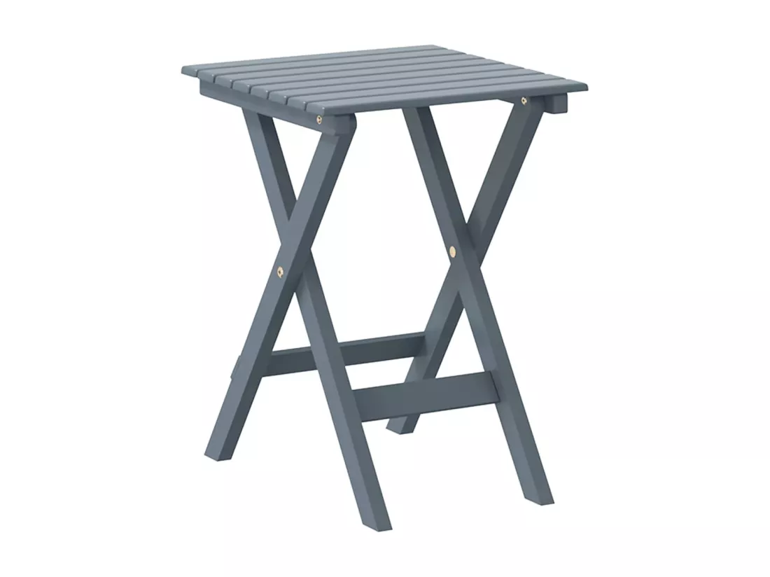 Chaise à bascule avec table pliable gris bois massif peuplier