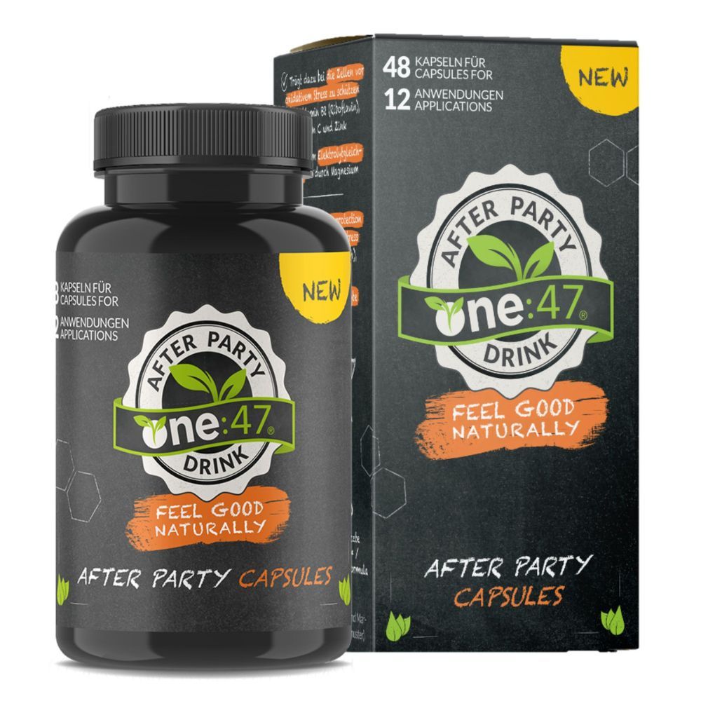 one:47® After Party Kapseln mit Elektrolyten und Vitaminen