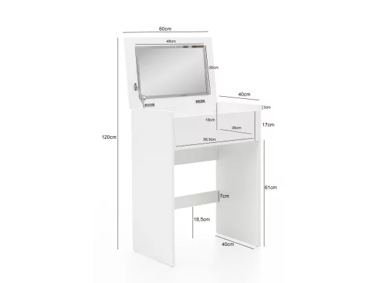 Coiffeuse Coiffeuse Coiffeuse Miroir Blanc & Tabouret