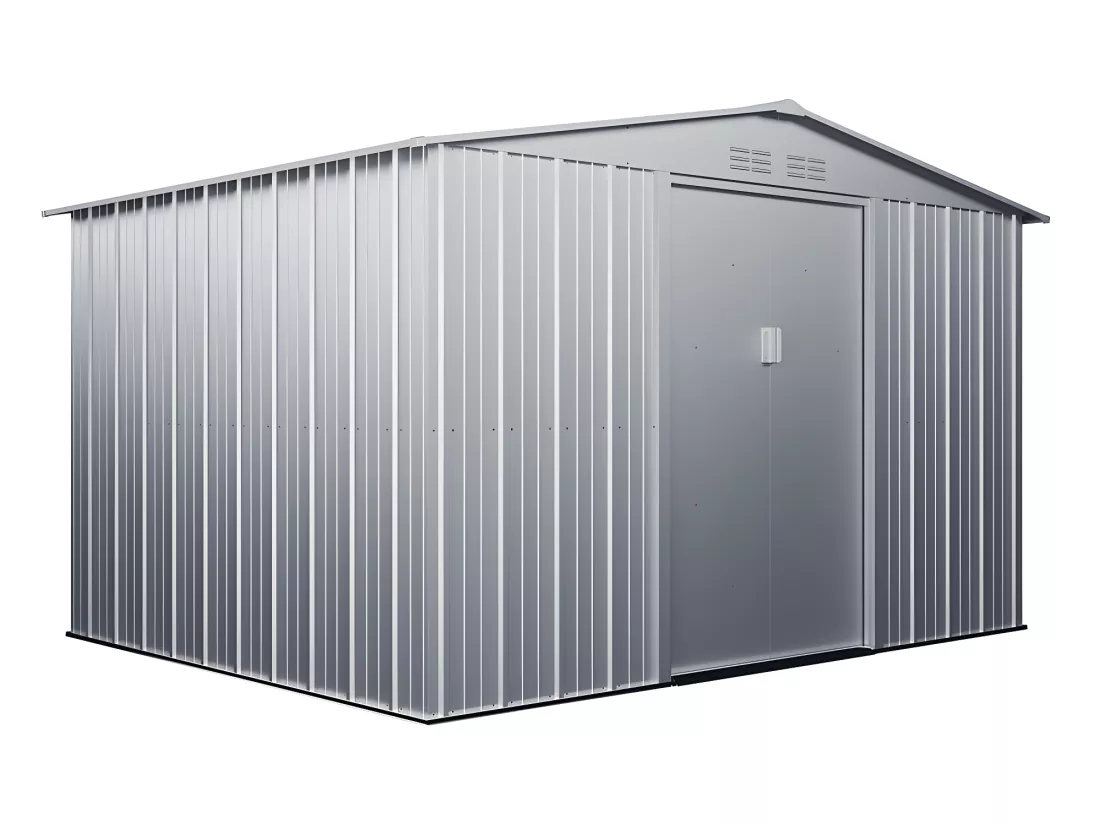 Abri de jardin métal en acier galvanisé gris 9,92 m² LINUS