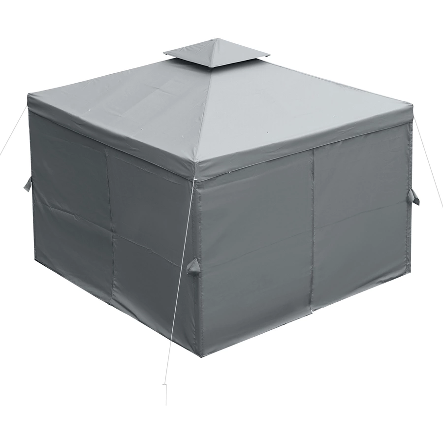 Outsunny Gartenpavillon mit Doppeldach grau
