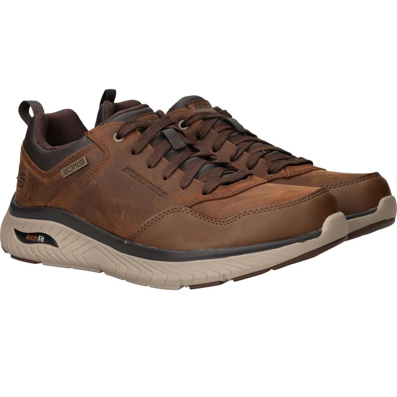 Skechers Arch Fit Crosser Waterproof Sneakers Bruin Heren