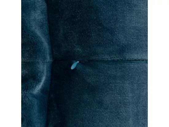 Coussin décoratif flanelle Bleu Egéen effet fourrure 38 x 58 cm