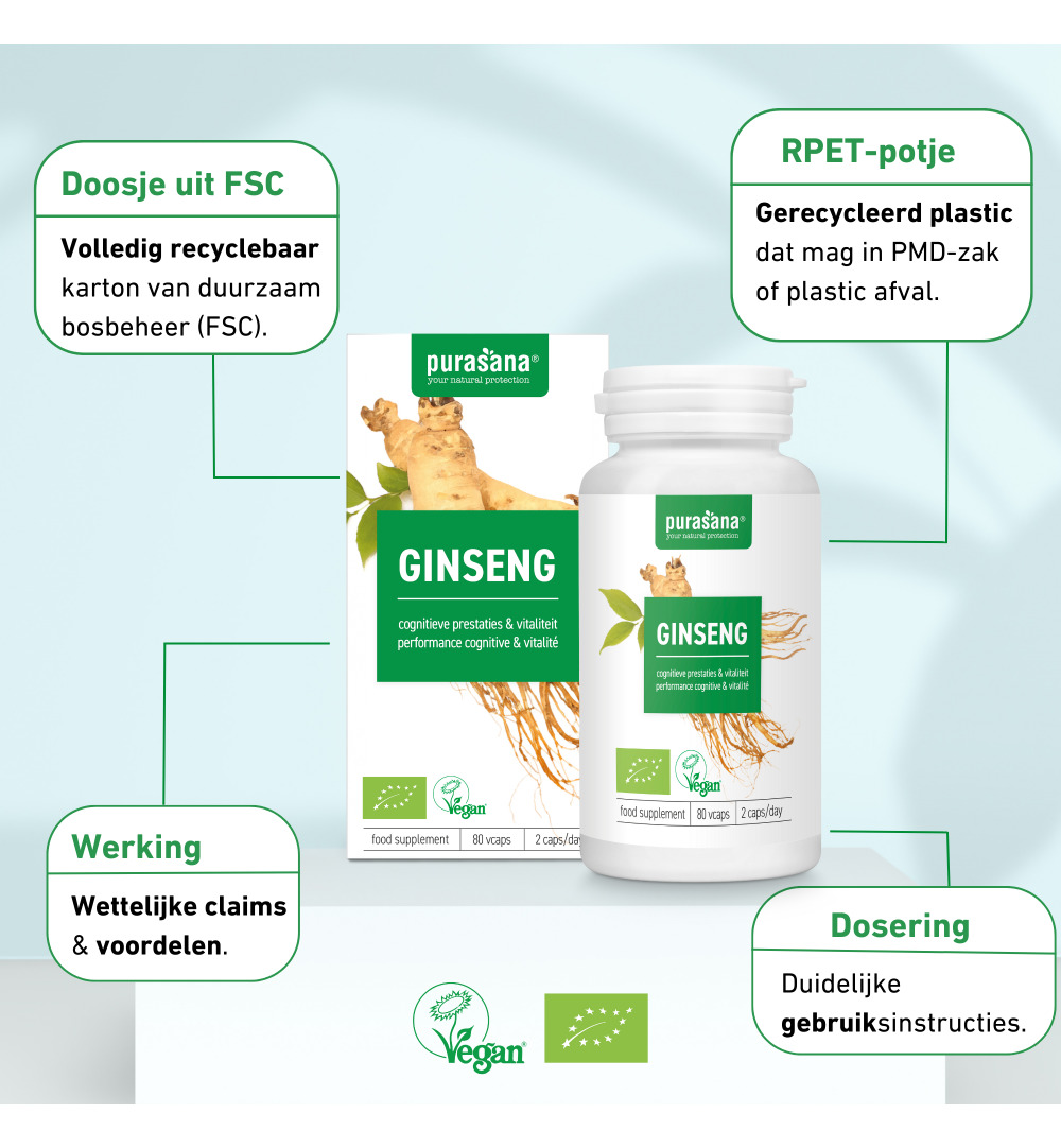 Purasana Ginseng Vegan Bio (80 vega capsules)