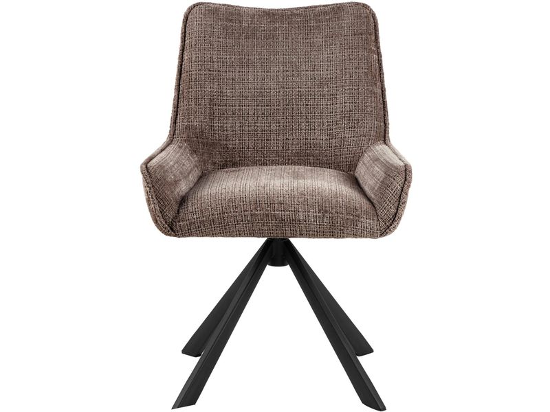 AC Design Stuhl Eddie 2 Stück, Braun Esszimmerstuhl mit Chenille-Bezug