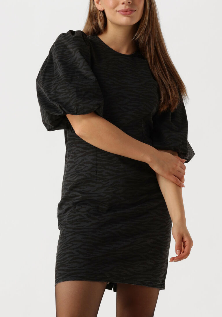 grijze co'couture mini jurk zebra crop puff dress