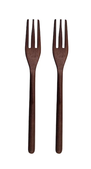 ASA Gabel WOOD 2er Set Holz dunkelbraun