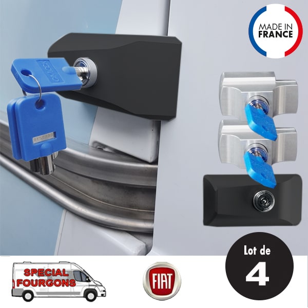 Lot de 4 verrous IMC Noir et Gris spécial Fiat Ducato à partir 2022