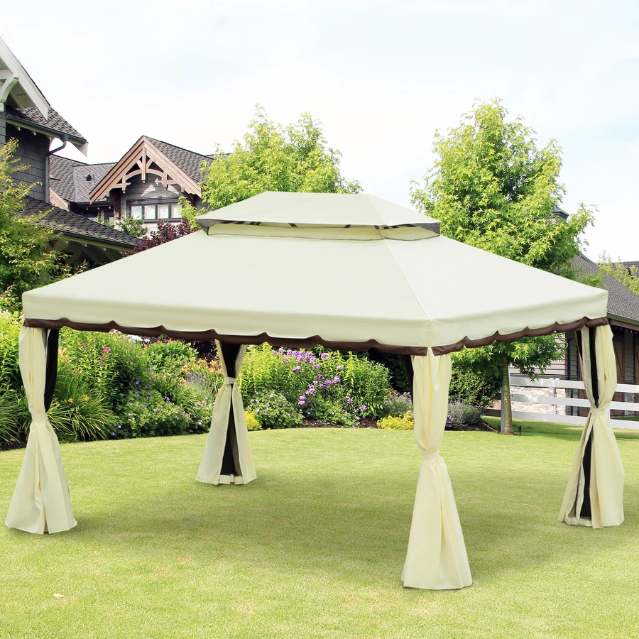 Outsunny Gartenpavillon mit Mesh-Netz bunt