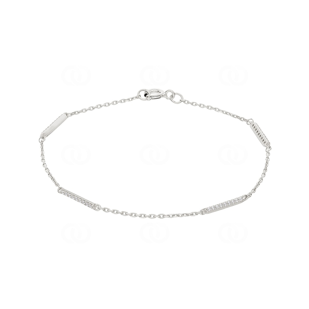 Armband 925 Silber rhodiniert mit Zirkonia 18cm