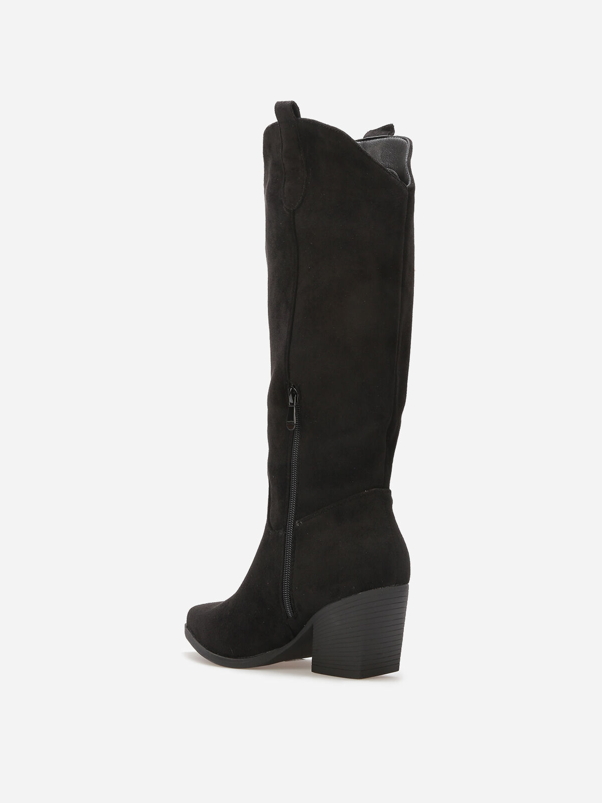 Bottes santiags en suédine- Noir
