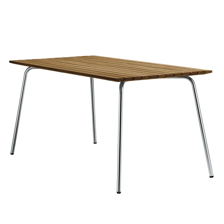 Thonet - S 1040 Gartentisch, 150 x 78 cm, Edelstahlrundrohr / Iroko (All Seasons)