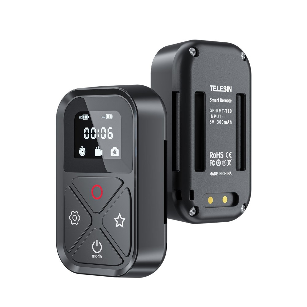 GoPro Fernbedienung für bis zu 5 Kameras mit Display und Armband   300mAh Akku (80 Meter Reichweite) - Schwarz