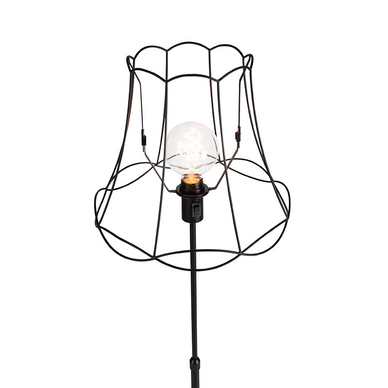 Vloerlamp zwart met Granny Frame 35 cm verstelbaar - Parte