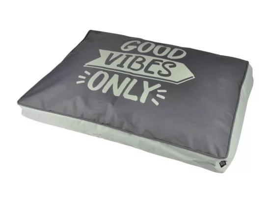 Coussin rectangle pour animaux imprimé Good Vibes Only - Vert/Gris - L 80 x l 60 cm