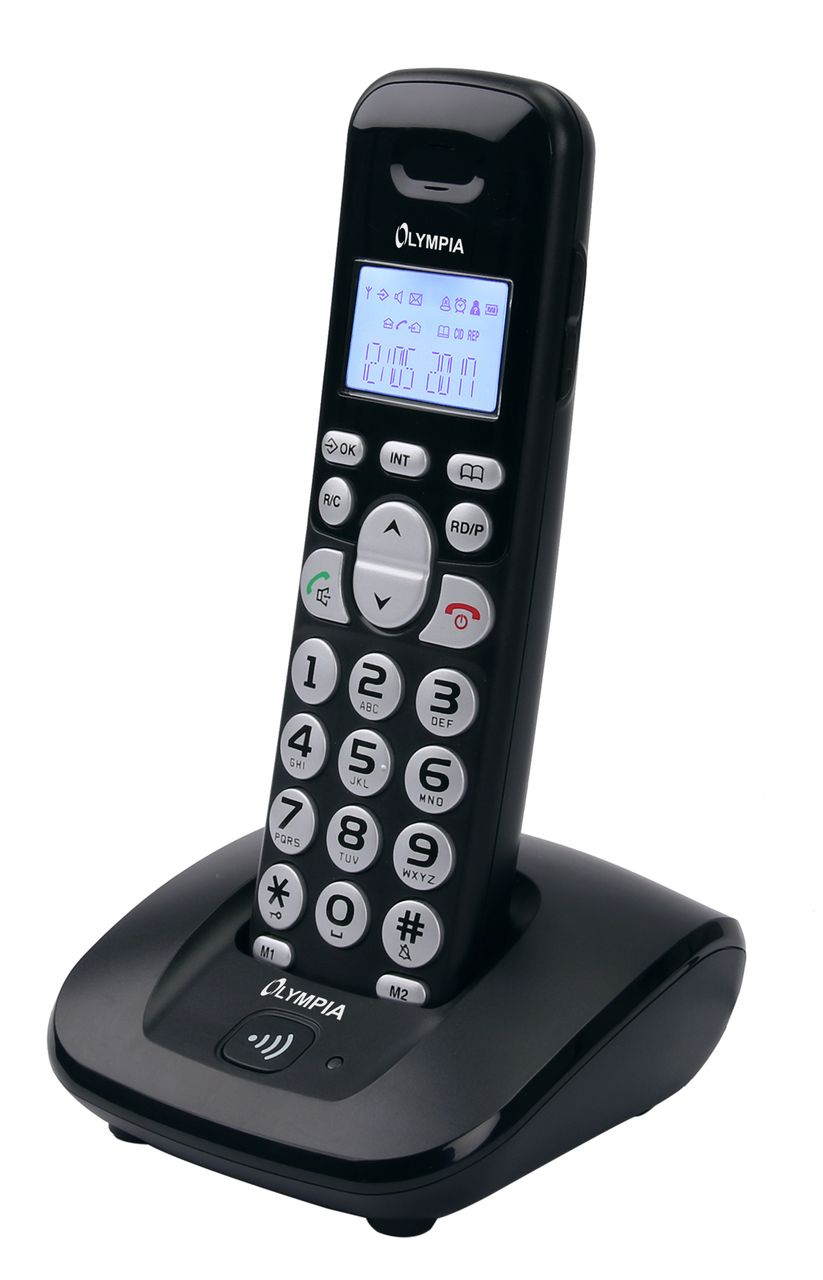 OLYMPIA DECT 5000 Schnurloses ECO-Mode DECT Telefon, Schwarz