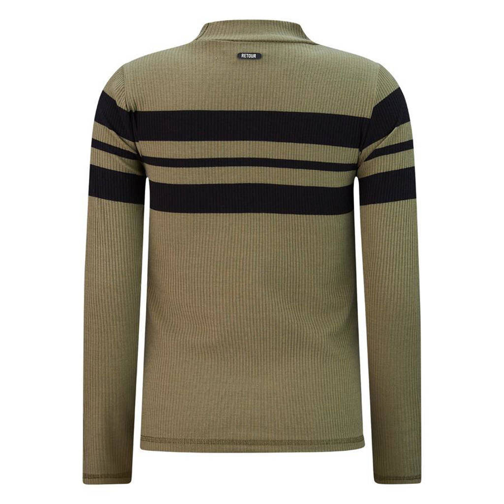 Retour Jeans longsleeve Abadou kaki groen/zwart