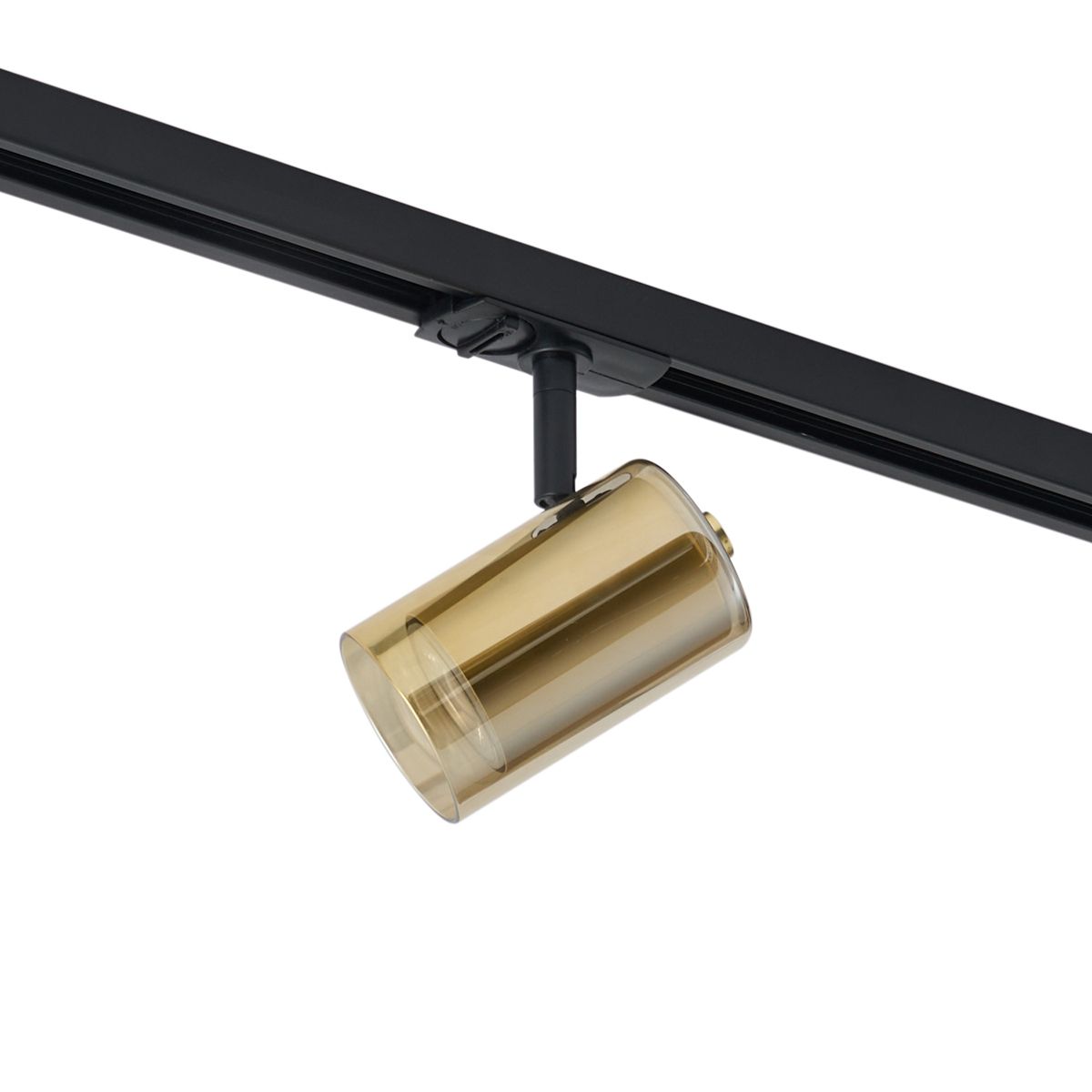 Moderne spot goud met amber glas voor railsysteem 1-fase - Iconic Lloyd