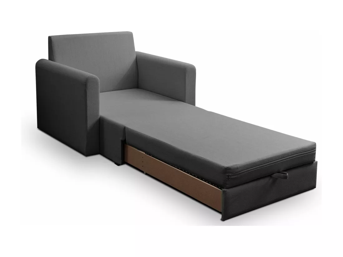 Fauteuil convertible 1 place - gris foncé - DEJANO