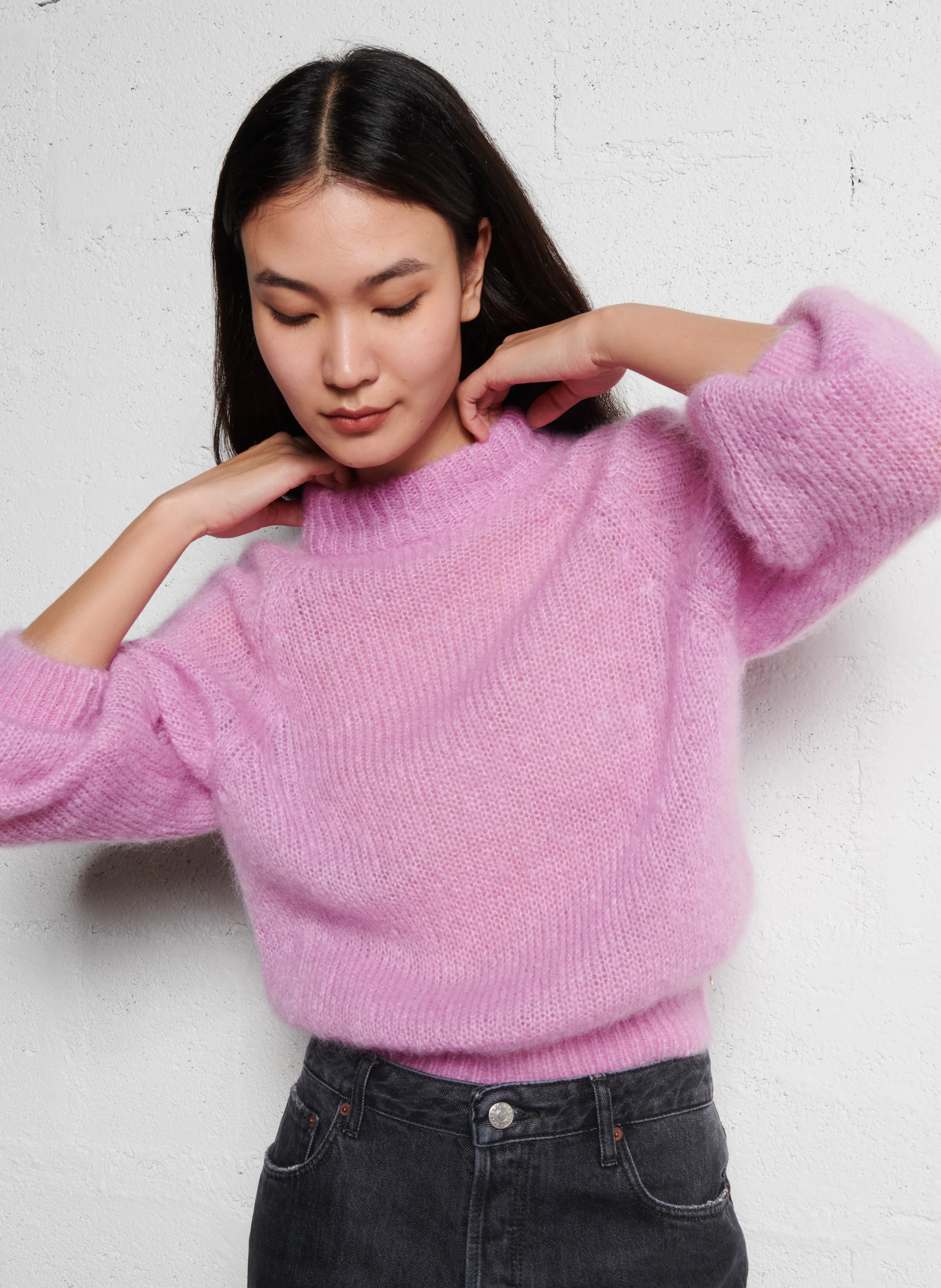CHACHOU - Pull col rond en laine mélangée | Rose