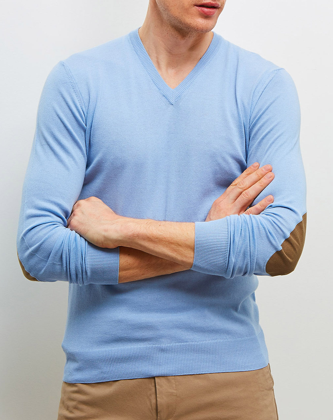 Hackett London Pull fin col V bleu